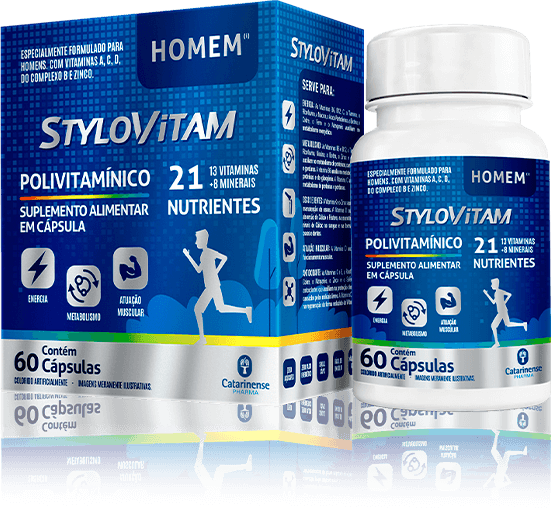 Polivitamínico Homem. Categoria de alimento dispensado de registro conforme Resolução RDC 27/2010. Este produto é indicado para indivíduos com 19 anos ou mais. Especialmente formulado para homens. Este produto não é um medicamento. Não exceder a recomendação diária de consumo indicada na embalagem. Mantenha fora do alcance de crianças. NÃO CONTÉM GLÚTEN. Imagens meramente ilustrativas. Material destinado a uso exclusivo por profissionais da área da saúde.